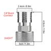 Garden Hose To Mini Power Washer Adapter 3/4'' GHT To 1/4'' Quick Connector Stainless Steel Car Washing Nozzle & Hose Attachment