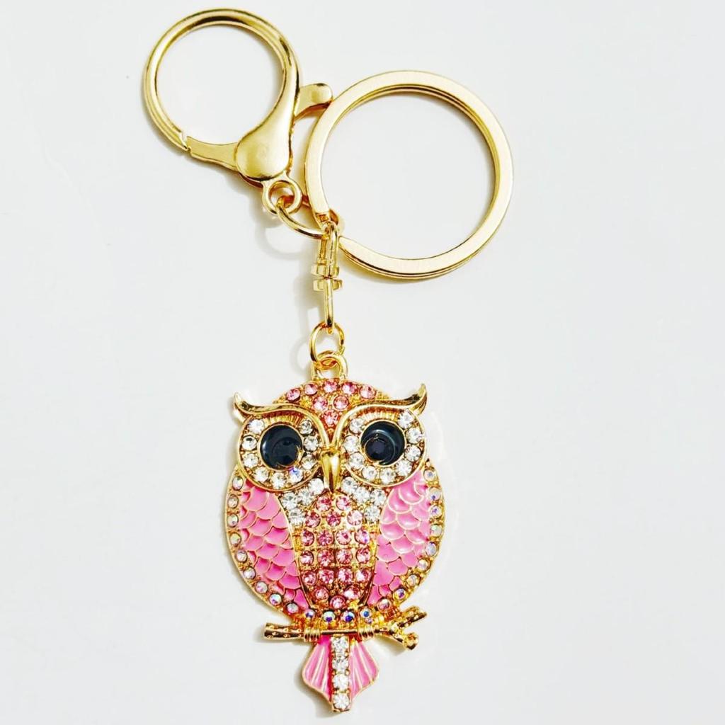 Cross-Border Exclusive Rhinestone Cartoon Owl Bag Charm Keychain