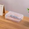 Caja de lápices de plástico, caja de almacenamiento transparente, estuche portátil para lápices, suministros escolares