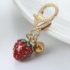 Set Of 3 Realistic Strawberry Keychain Ornaments Lobster Clasp Keyring Decorative Accessory for Keys Bags and Phones