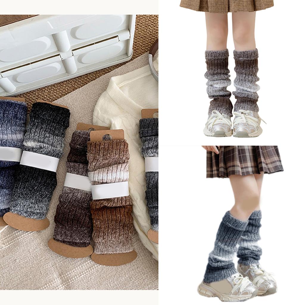 Handgemachte gehäkelte Stulpen Socken mit Farbverlauf für kleines Mädchen Stiefelsocken Atmungsaktiv Warm Leggings Winter Beinschutz