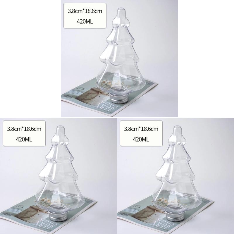 Christmas Bottle Transparent Gingerbread Man Plastic Water Cup Pine Tree Milk Cold Navidad New Year Gifts Drink Cup Xmas Decor