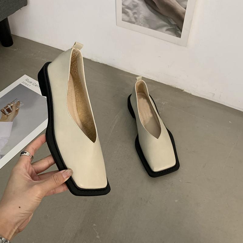 Fashion SUOJIALUN 2025 Spring New Flat Shoes Square Toe Square Toe Shallow Mouth Slip On Loafers Ladies Casual Shoes Zapatos Mujer