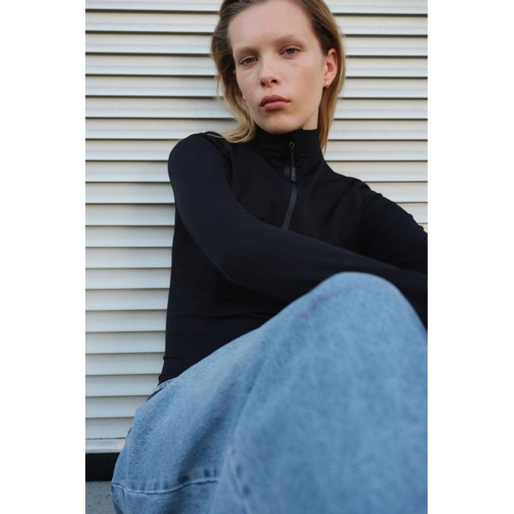 

Трусики-стринги HM Zip Top Rib Knit Body Black