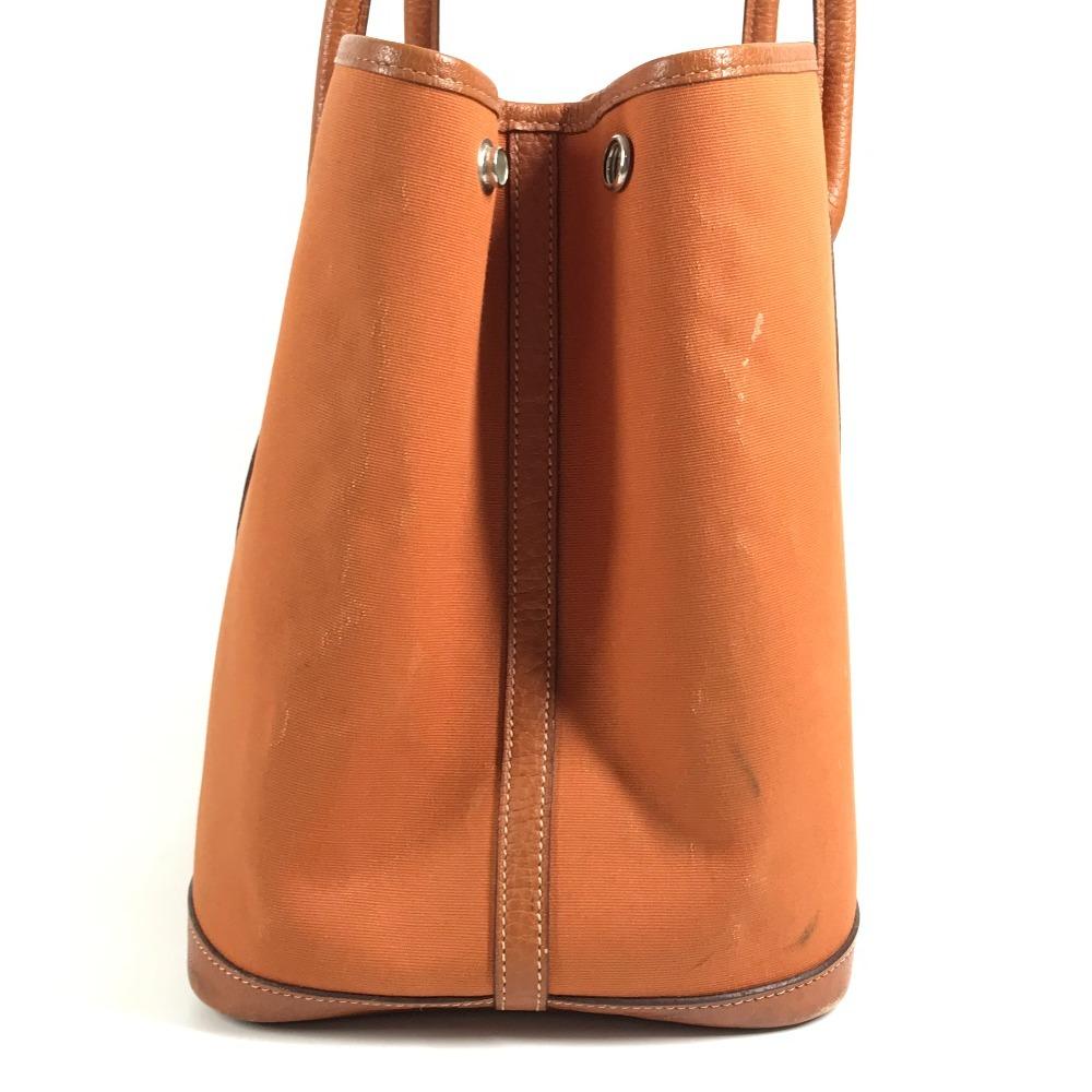 HERMES Garden Party 36 PM Hand Bag Shoulder Bag Tote Bag Negonda / Canvas Orange