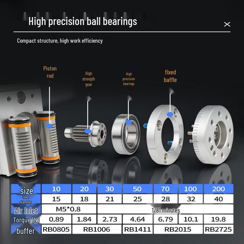 Yundu MSQB Pneumatic Rotary Swing Cylinder