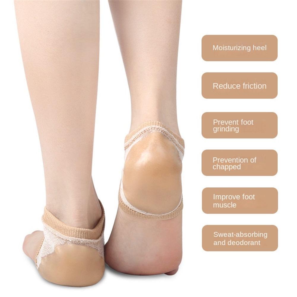 1Pair Reduce Heel Pressure Heel Sleeve Relieve Plantar Fasciitis Heel Pain Foot Care Skin Repair Pad Half Size Pad