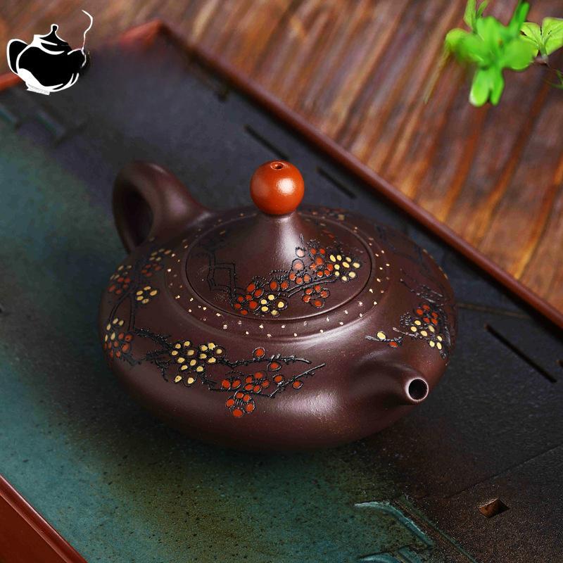 Yixing handmade purple clay pot old purple clay good luck kungfu tea set Chinese teapot 270ml