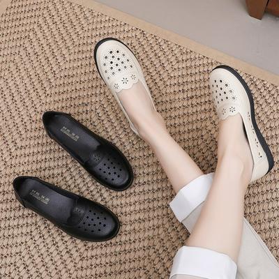 Shoes Sandals Summer Breathable Fashion Hollow Leather Shoes Non-slip Flat Women's Shoes Hole Shoes