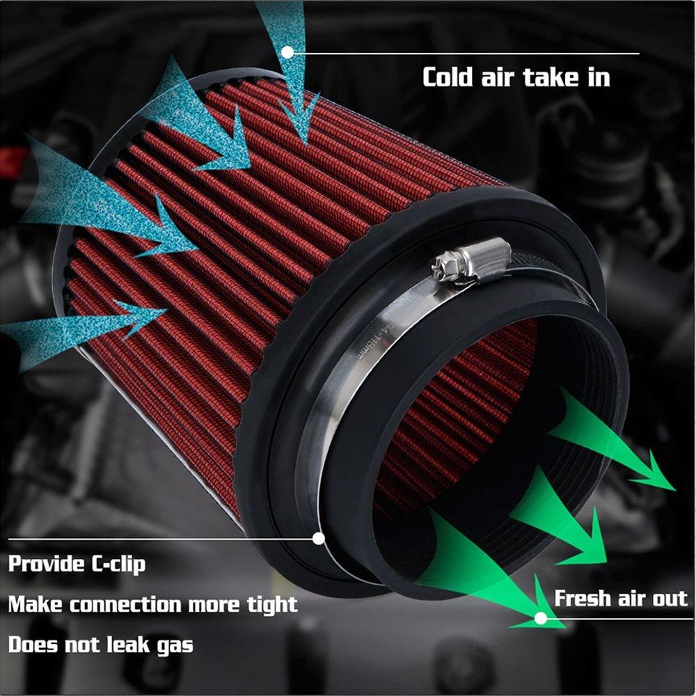 Universeller Auto-Luftfilter Modifikation High Flow Einlass Auto Kaltluftansaugung Luftfilter Reiniger Rohr Modifizierter Roller 76/100mm