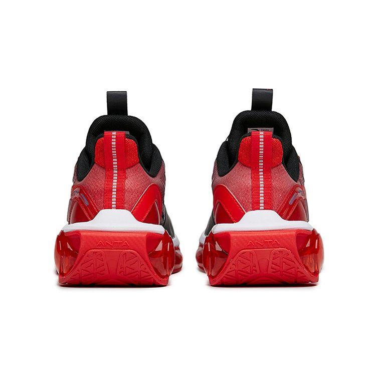 Anta Comfortable Non-Slip Shock Absorbing Wear-Resistant Low-Top Running Shoes Kids Sneakers Black Red 312215555-9