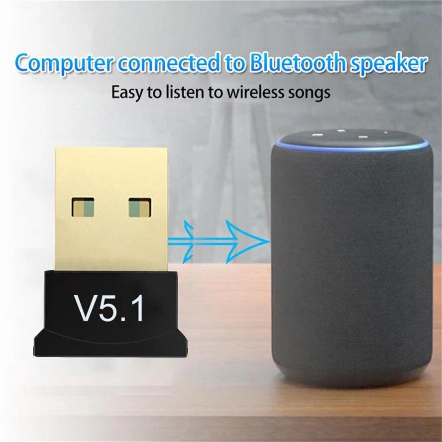 USB Bluetooth 5.1 Adapter Drahtloser Sender Empfänger Bluetooth Audio USB Adapter Dongle für PC Laptop Computer