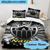 3PCS Custom Name Atletico Football Emblem Bedding Set, Including 1pc Duvet Cover And 2pcs Pillowcases, Suitable for Dorms and Bedrooms Gift
