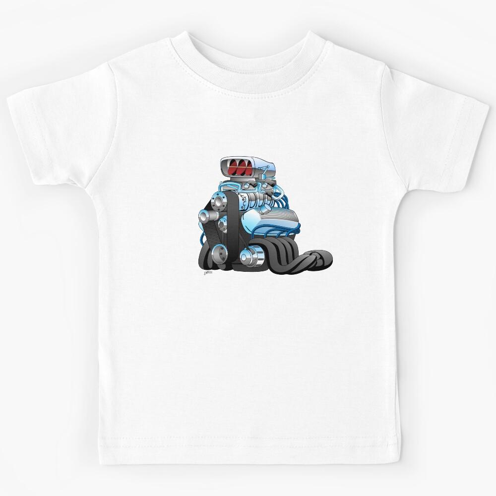 Hotrod Racing Car Engine Cartoon Illustration Kids T-Shirt 150