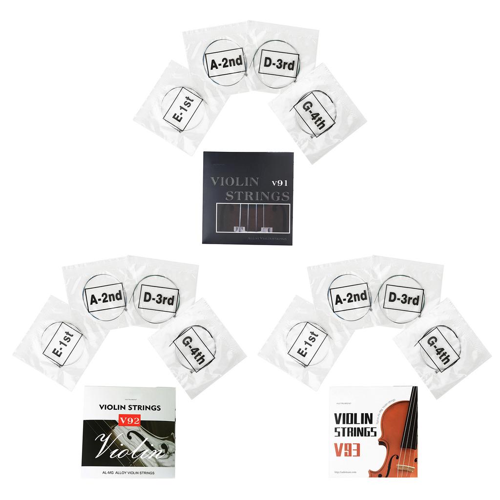 Violin Strings Replacement Full Set with Steel Core Nickel Plated Ball End Nickel Chromium Wound Musical Instrument Part