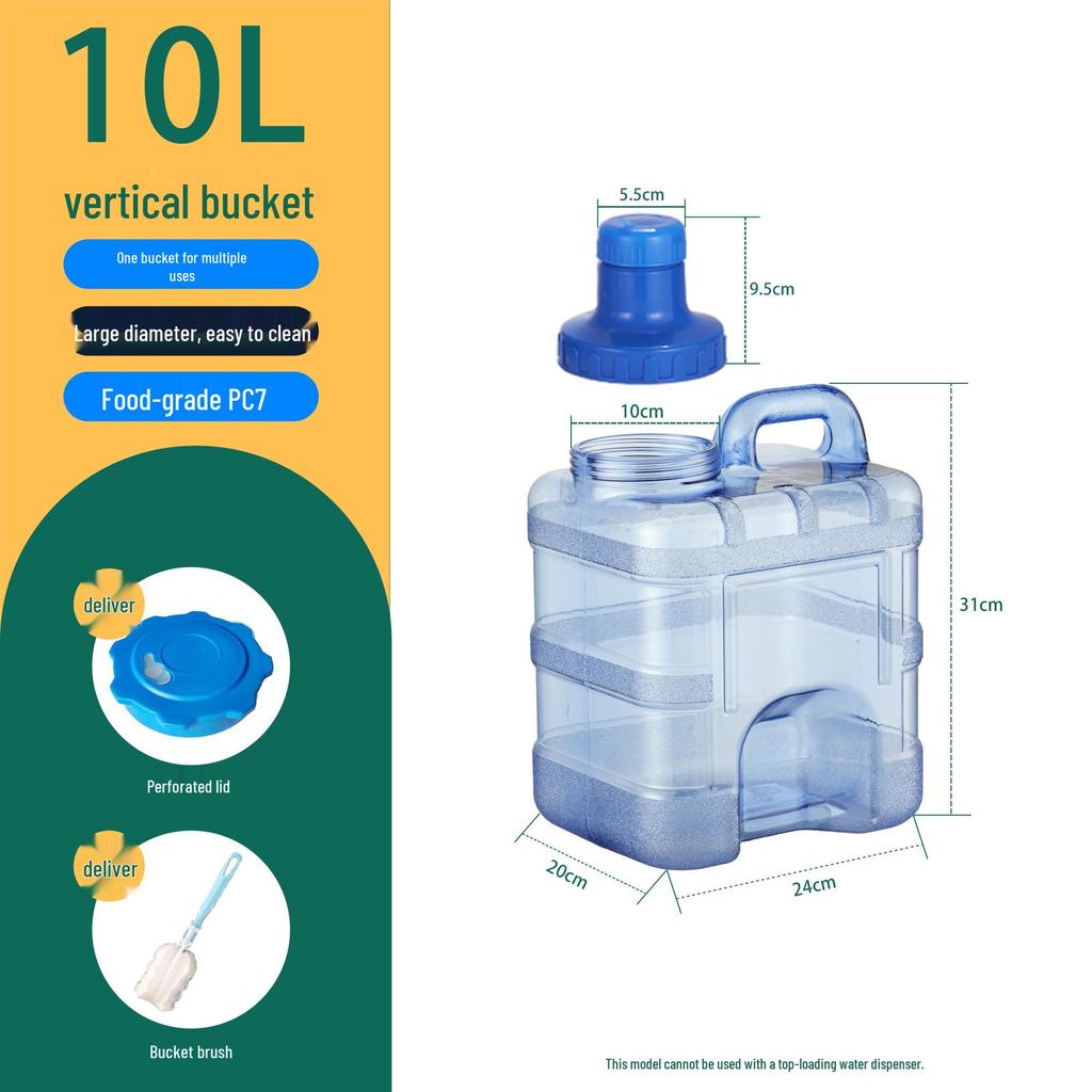 Wide Mouth Detachable Washable Mineral Water Dispenser Bottle - Hand-held Plastic Drinking Storage Barrel