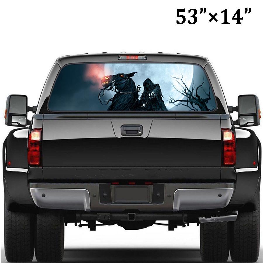 14" x 53" מדבקת גרפיקה של מלאך המוות לחלון אחורי למשאית ג'יפ רכב שטח