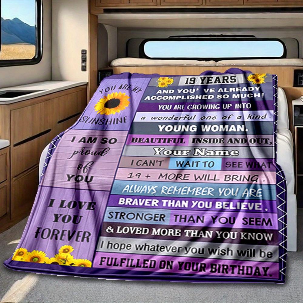 Sunflower Daughter Blanket Personalized Name Soft Comfortable Stylish Blanket Car Blanket Perfect For Travel Camping Outdoor Home Suitable For All