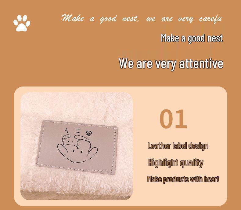 Pluszowe Zimowe Zamknięte Legowisko dla Psa i Kota: Ciepłe, Nieprzywierające, Wiatroodporne Gniazdo