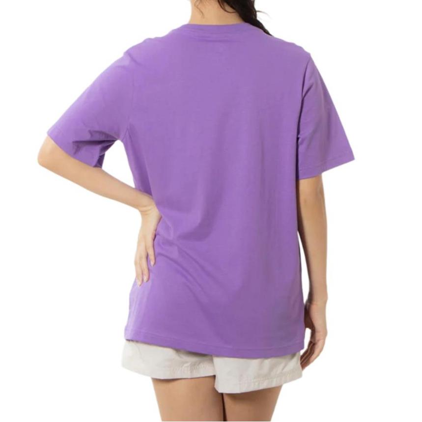 Nike Sportswear Solid Color Loose Fit Logo Print Crew Neck Pullover Short Sleeve T-Shirt Women T-Shirts Purple FD4150-521