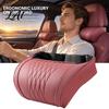 Washable PU Leather Neck Protector Memory Foam Car Pillow/Backrest Breathable Cover with Adjustable Auto Pad Elastic Strap Relieve Fatigue