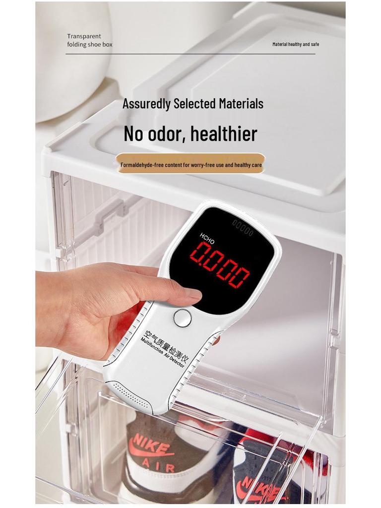 Foldable Transparent Plastic Shoe Storage Box with Lid