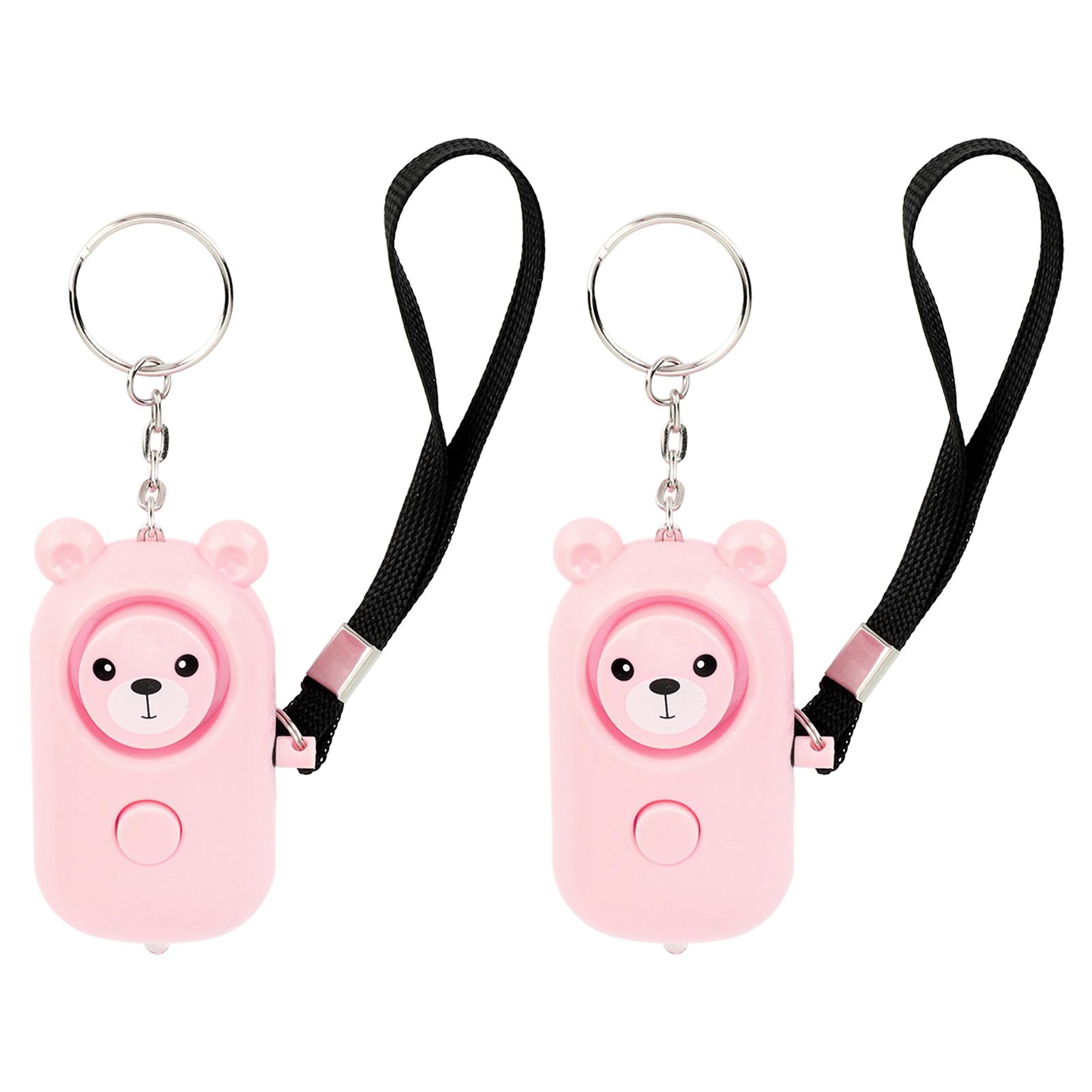 

2 шт. сигнализация безопасности медведь стиль аварийная сигнализация брелок защитные устройства для женщин девочек детей темно-розовый