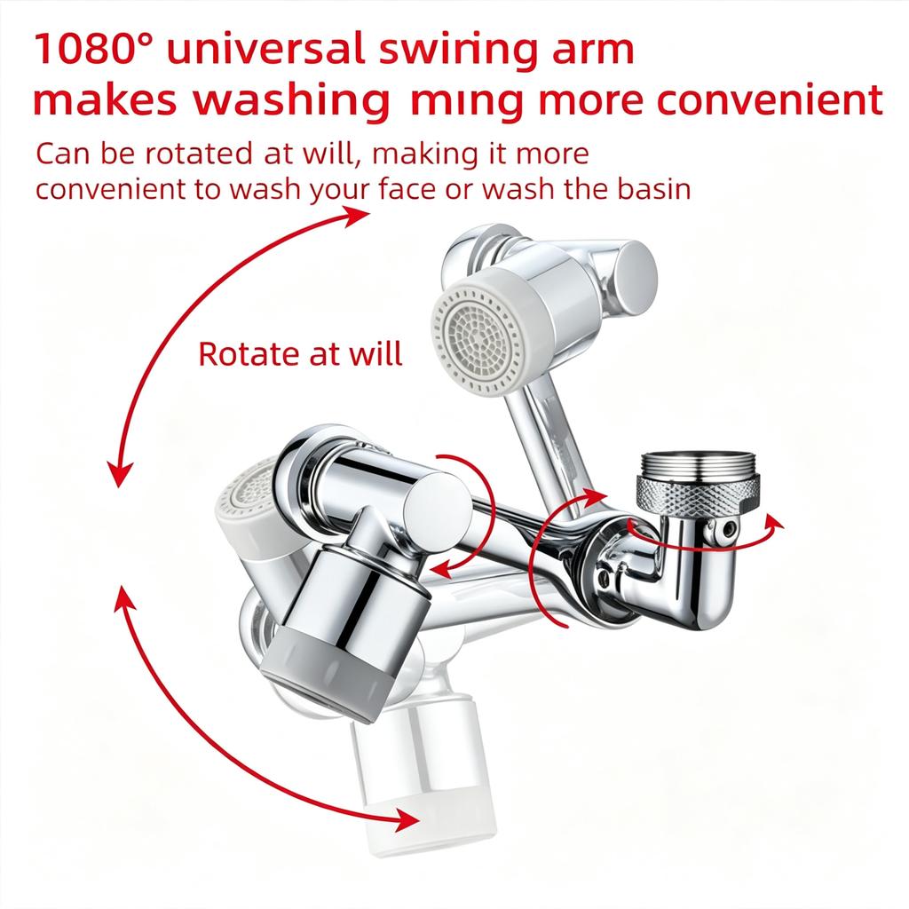1 PC High-Quality 1080° Universal Rotary Faucet Extender, Kitchen Sink Faucet Upgrade Nozzle with Two Adjustable Modes