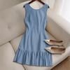 High-Quality European & American Sleeveless Knit Midi Dress - Elegant Women's Vest Style