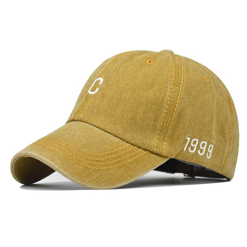Short brim baseball cap Tie-dye embroidered cap Adjustable men s and women s visors Trend tie-dye cap Adjustable жёлтый