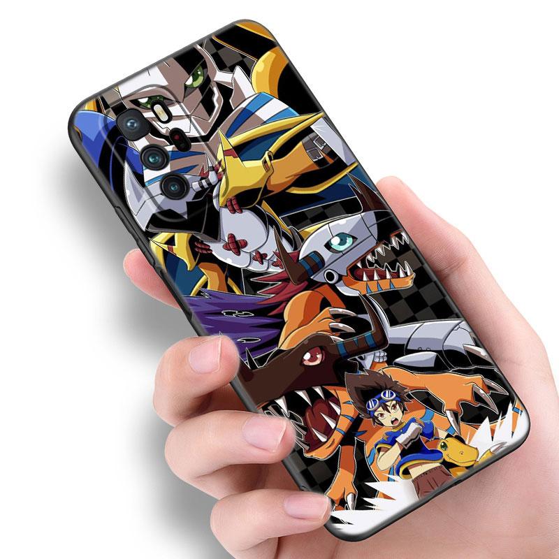 Digital Monster Digimon Black Silicone Phone Case For Xiaomi Redmi Note 9 10 11 11S 11T 12 13 Pro 5G Plus 9S 10S 12S