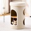Miaolisi Space-Saving Cat Tree Tower with Scratching Barrel