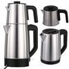Electric Turkish Tea Maker Cooker Stainless Steel Double Pot Kettle Infuser Keep Warm Function