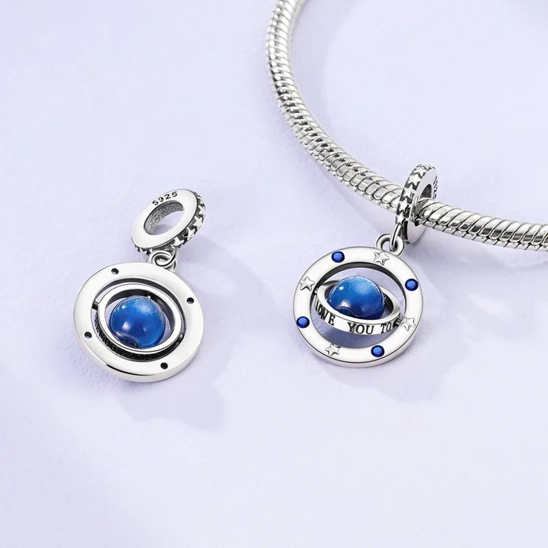 Charms Platablue Starry Sky Planet Stars Beads Fit Originalbracelets Charms For Women Jewelry Diy Making Gifts
