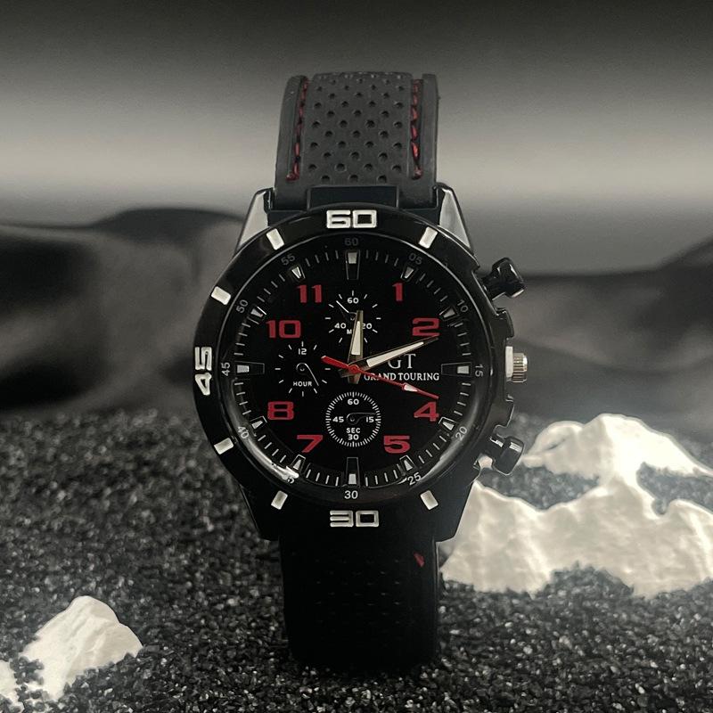 JYL Men's Watch Sports Stitched Silicone Student Strap