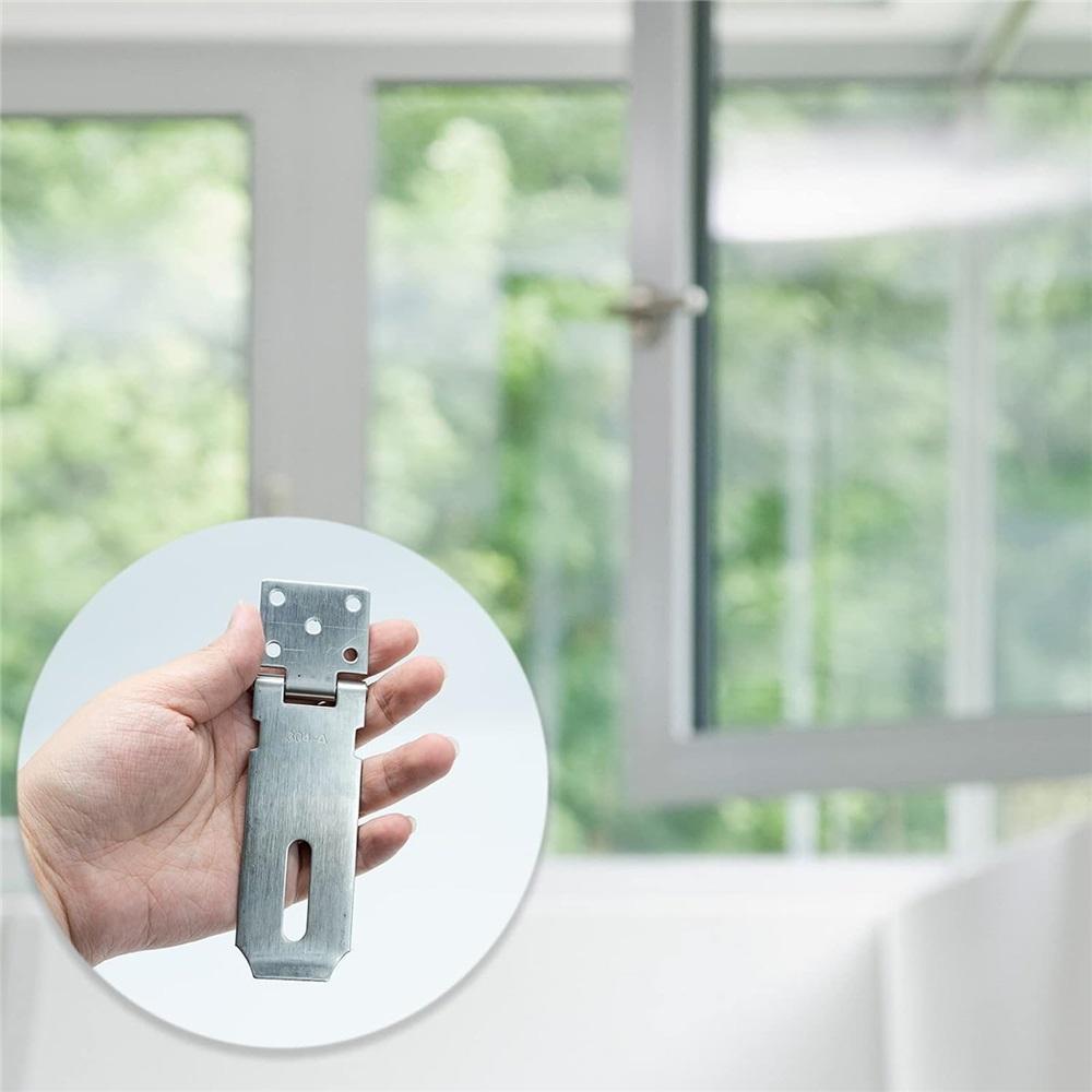 Door Padlock Hasp, 3 Inch Stainless Steel Hasp And Staple Shed Lock Latch Heavy Duty Gate Security For Window Cabinet Pet Cage Crate,Silver