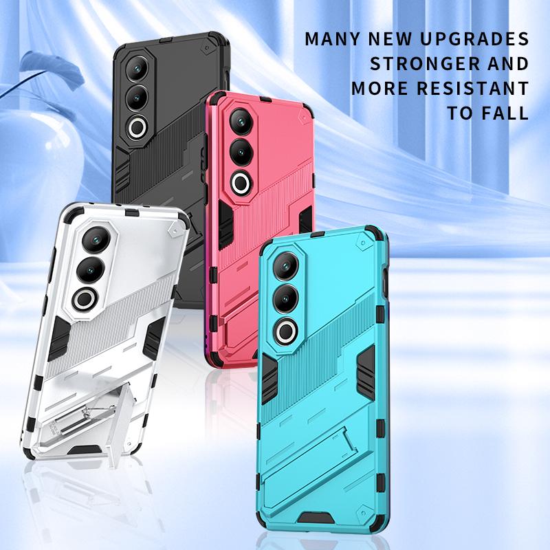 For OnePlus Ace 3 3V 2 2V Pro Punk Armor Shockproof Bumper Rugged Rubberized PC Fitted Kickstand Case Stand Holder Cover Shell