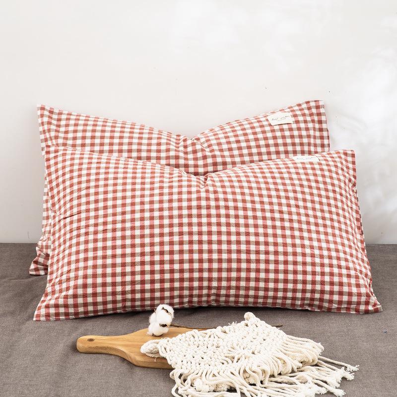 Set di Federe 100% Cotone Puro Lavato per Dormitorio - Confezione da Due Federe, Adatto per Cuscini Singoli o Doppi.