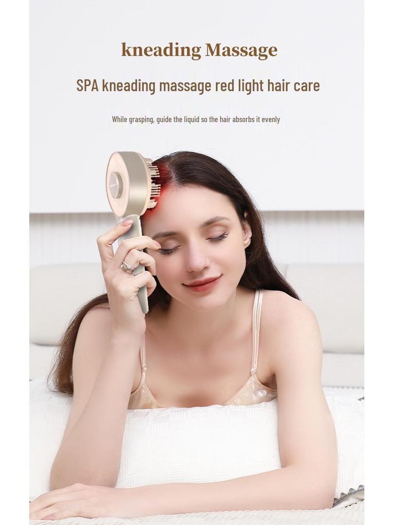 Kırmızı Işıklı Saç Derisi Masaj Aleti ve Losyon Uygulayıcılı EMS Saç Büyütme Tarağı - Saç Dökülmesine Karşı ve Saç Bakım Cihazı