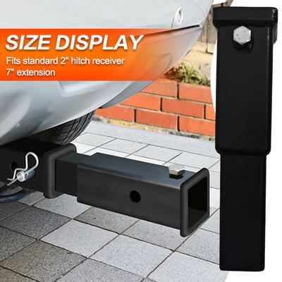Adjustable Trailer Hitch Extender for 2 Inch Receiver Offers 7 Inch Extension for Offroads Adventures Enhanced Stability