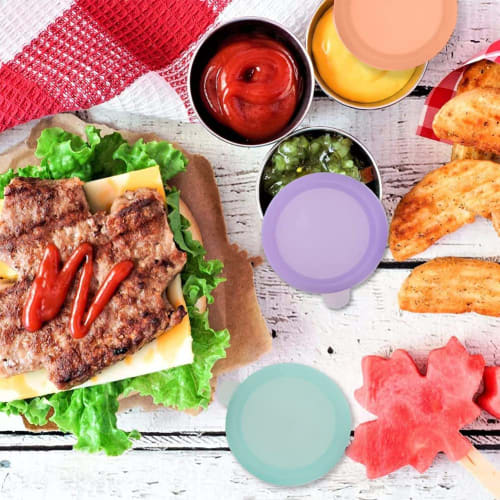 Chaksy 3-Pack 50ml Stainless Steel Salad Dressing Containers with Silicone Lids for Bento Boxes