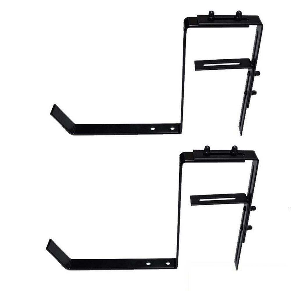 Weather Resistant Adjustable Iron Flower Pot Bracket for Balcony No Drilling Needed Set of 2 Sturdy Outdoor Supports
