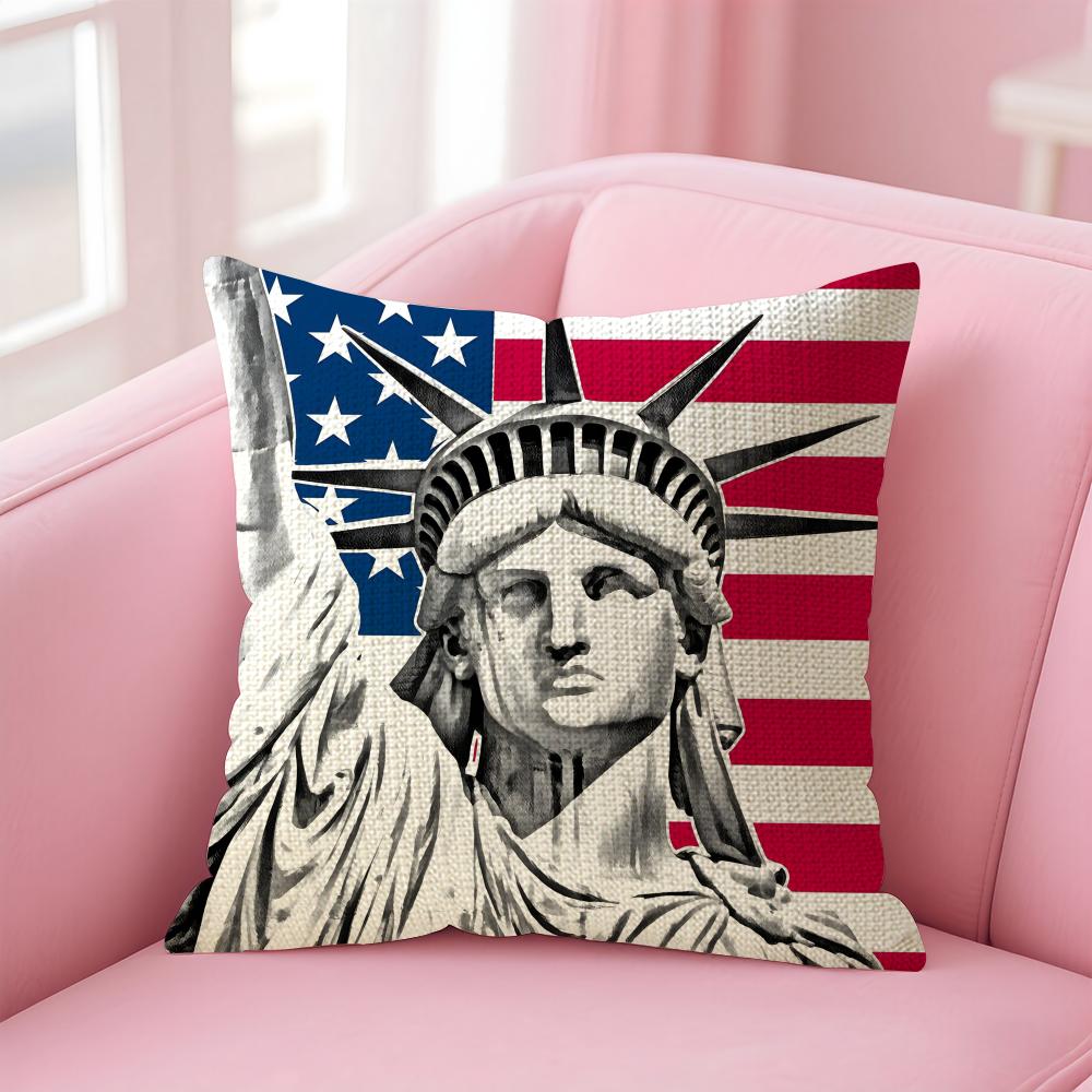 

The USA Fashion Cushion Cover Natural Linen Pillow Case DoubleSided Print Decorative Sofa Pillowcase Home Decor Gift 30x30cm