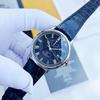 Luxury Automatic Mechanical Watch Men, Featuring Blue Dial, Silver Case, Power Reserve Indicator, Date Display, Business Meetings RE-AU0003L00B.