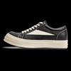 Outdoor Black PU Leather Low Top Thick Sole Men Shoes Jogging Lace Up Sneaker Fashion Casual Design Walking Trainers Footwear