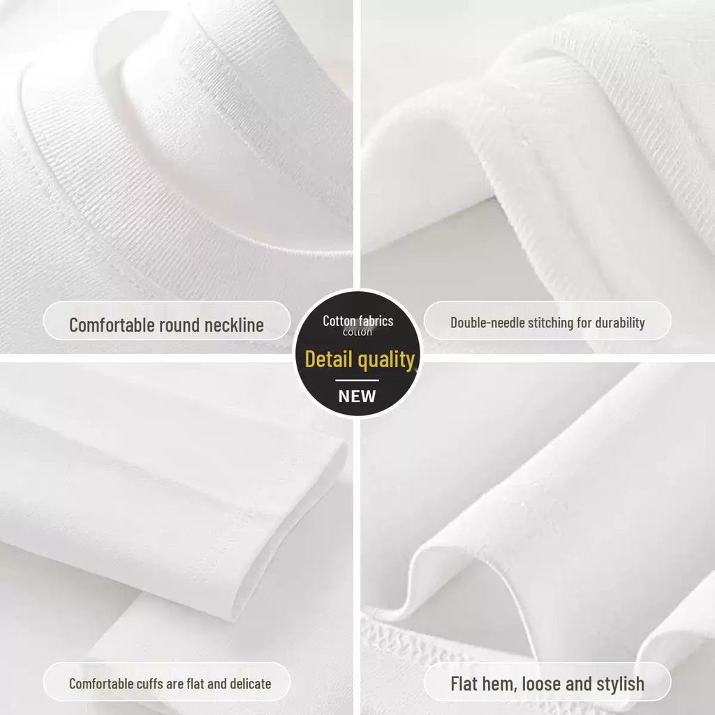 Women's and Men's Pure Cotton Long Sleeve Base Layer T-Shirt, Regular Fit, Round Neck, Solid Color, Autumn Collection, for Couples.
