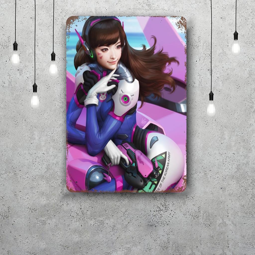 dva overwatch Funny Bar Metal Sign Retro Plaque Vintage Sign Alcohol Drinker Pub Club Man Cave Kitchen Wall Decoration