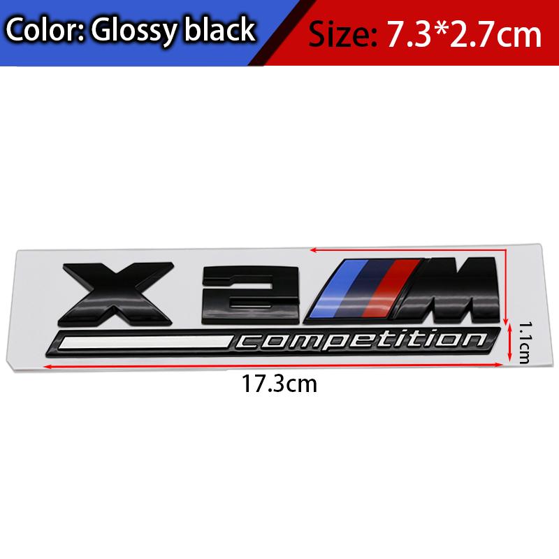 FA6ABS Tricolor M mark Competition Car Trunk Badge Emblem Thunder Edition Sticker For BMW 7m 8x1m X2M X3M X4M X5M X6M X7M x 5