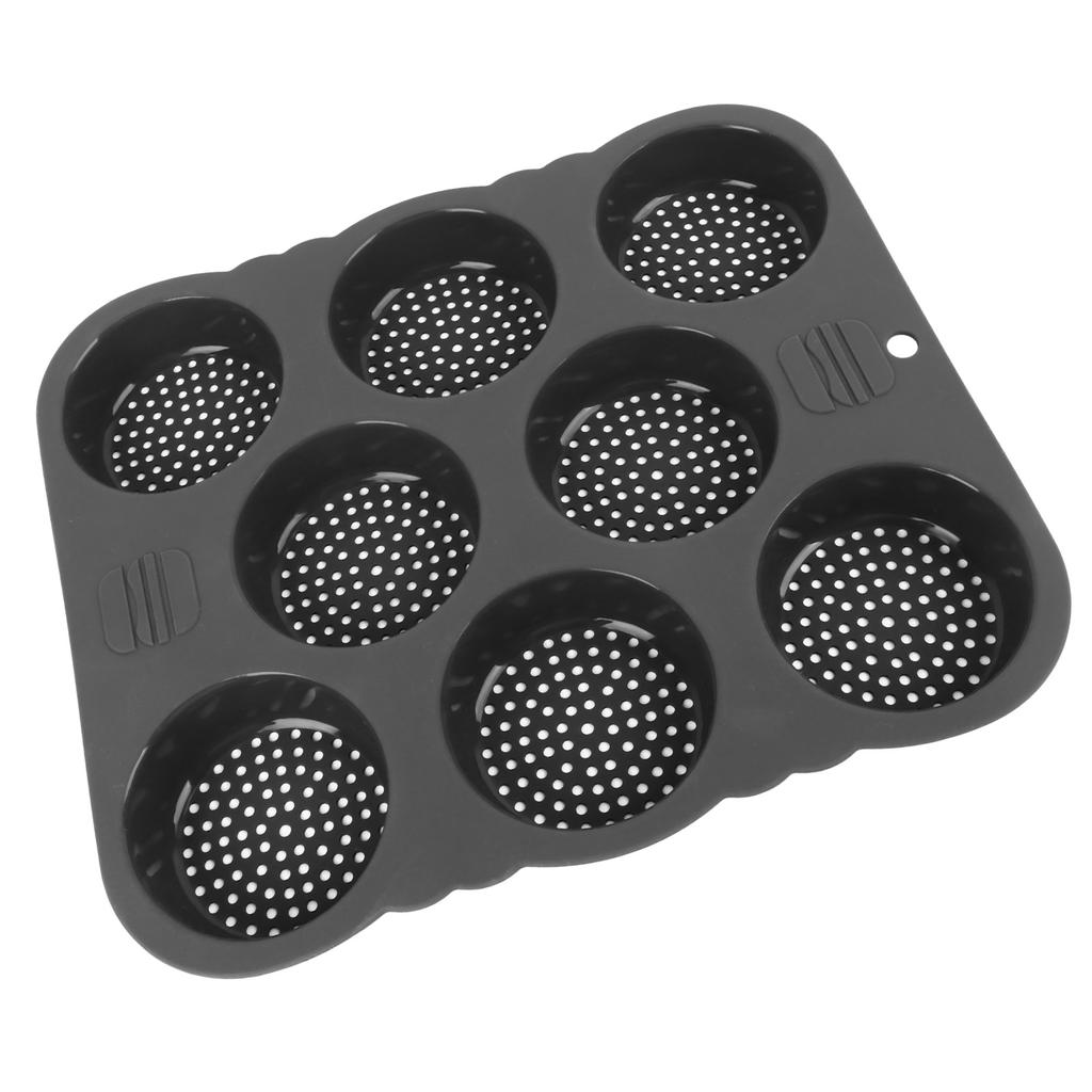 Hamburger Bun Mold Silicone 8 Cavity Easy Release Heat Resistant Hamburger Bread Bakery Pan for Kitchen