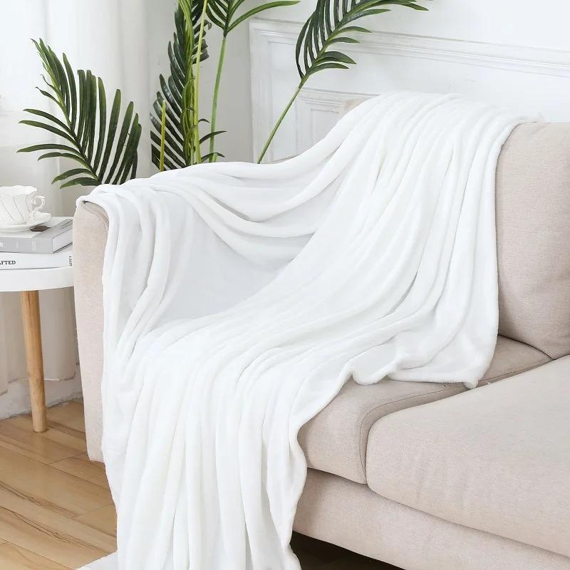 1pc Coral Fleece Blanket Simple Grey Blanket Soft Warm Throw Nap Blanket for Sofa Bed Camping Trip Office Pet Dog